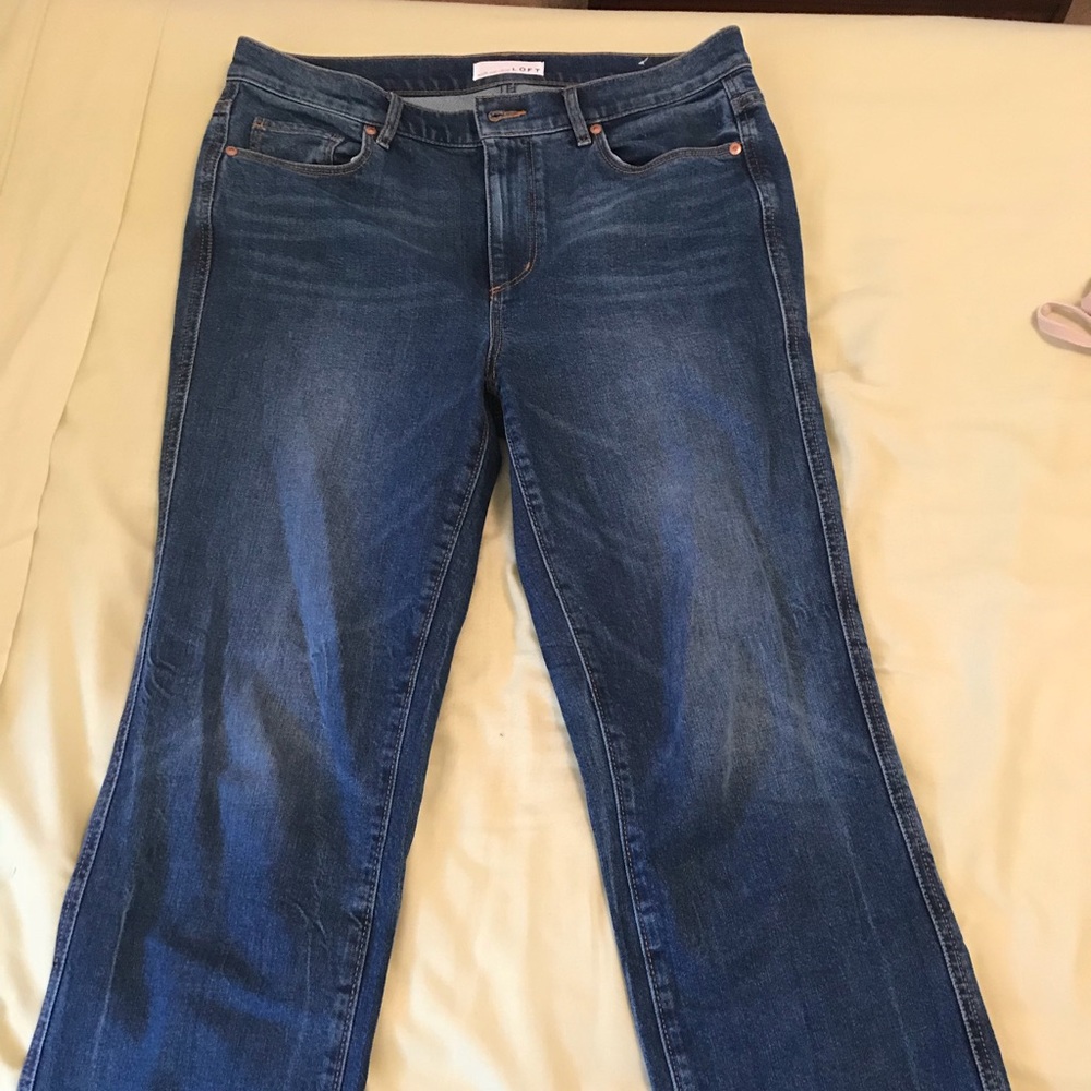 Ann Taylor loft hem step straight leg ankle jeans